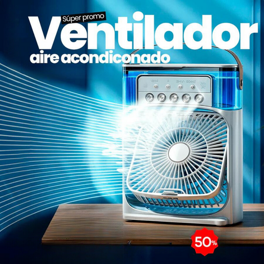 VENTILADOR DE AIRE HELADO PORTÁTIL CON HUMIFICADOR