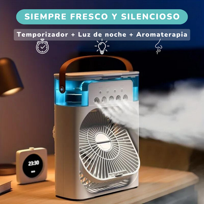 VENTILADOR DE AIRE HELADO PORTÁTIL CON HUMIFICADOR