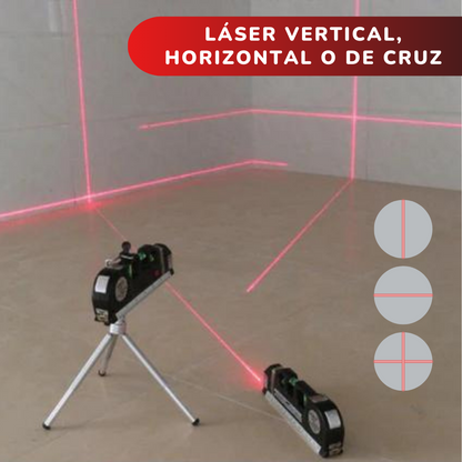 Nivel Laser con Fexómetro 4en1